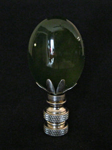 GREEN Agate Stone Lamp Finial with PB, SN or AB Base (1-PC.)