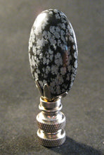 Load image into Gallery viewer, SNOWFLAKE OBSIDIAN Stone Lamp Finial with PB, SN or AB Base (1-PC.)