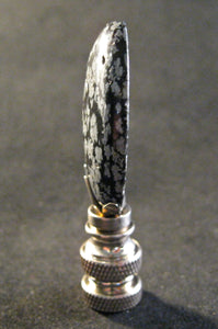 SNOWFLAKE OBSIDIAN Stone Lamp Finial with PB, SN or AB Base (1-PC.)