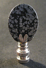 Load image into Gallery viewer, SNOWFLAKE OBSIDIAN Stone Lamp Finial with PB, SN or AB Base (1-PC.)