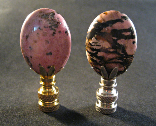 RHODONITE Stone Lamp Finial with PB, SN or AB Base (1-PC.)