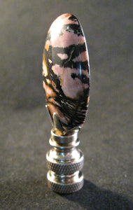 RHODONITE Stone Lamp Finial with PB, SN or AB Base (1-PC.)
