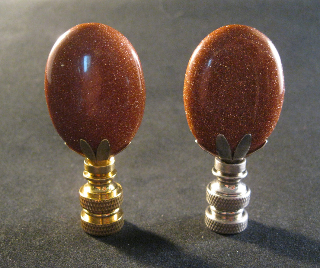 GOLDSTONE Lamp Finial with PB, SN or AB Base (1-PC.)