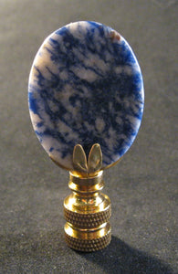 BLUE SPOT Agate Lamp Finial with PB,SN or AB Base (1-PC.)