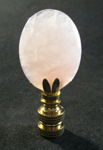 ROSE QUARTZ Stone Lamp Finial with PB,SN or AB Base (1-PC.)