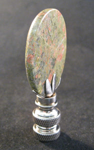 UNAKITE Stone Lamp Finial with PB, SN or AB Base (1-PC.)