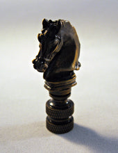 Load image into Gallery viewer, HORSE HEAD Lamp Finial-Aged Brass Finish, Highly detailed metal casting