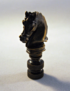 HORSE HEAD Lamp Finial-Aged Brass Finish, Highly detailed metal casting