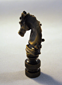 HORSE HEAD Lamp Finial-Aged Brass Finish, Highly detailed metal casting