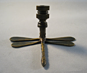 DRAGONFLY Lamp Finial-Aged Brass Finish, Highly detailed metal casting