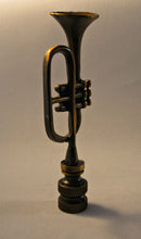 Load image into Gallery viewer, TRUMPET Lamp Finial-Aged Brass Finish, Highly detailed metal casting