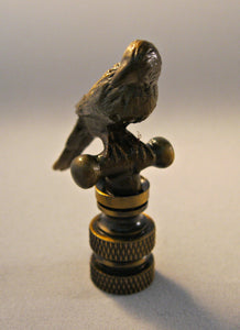 PARROT Lamp Finial-Aged Brass Finish, Highly detailed metal casting