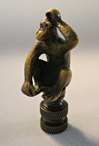 MONKEY Lamp Finial-Aged Brass Finish, Highly detailed metal casting
