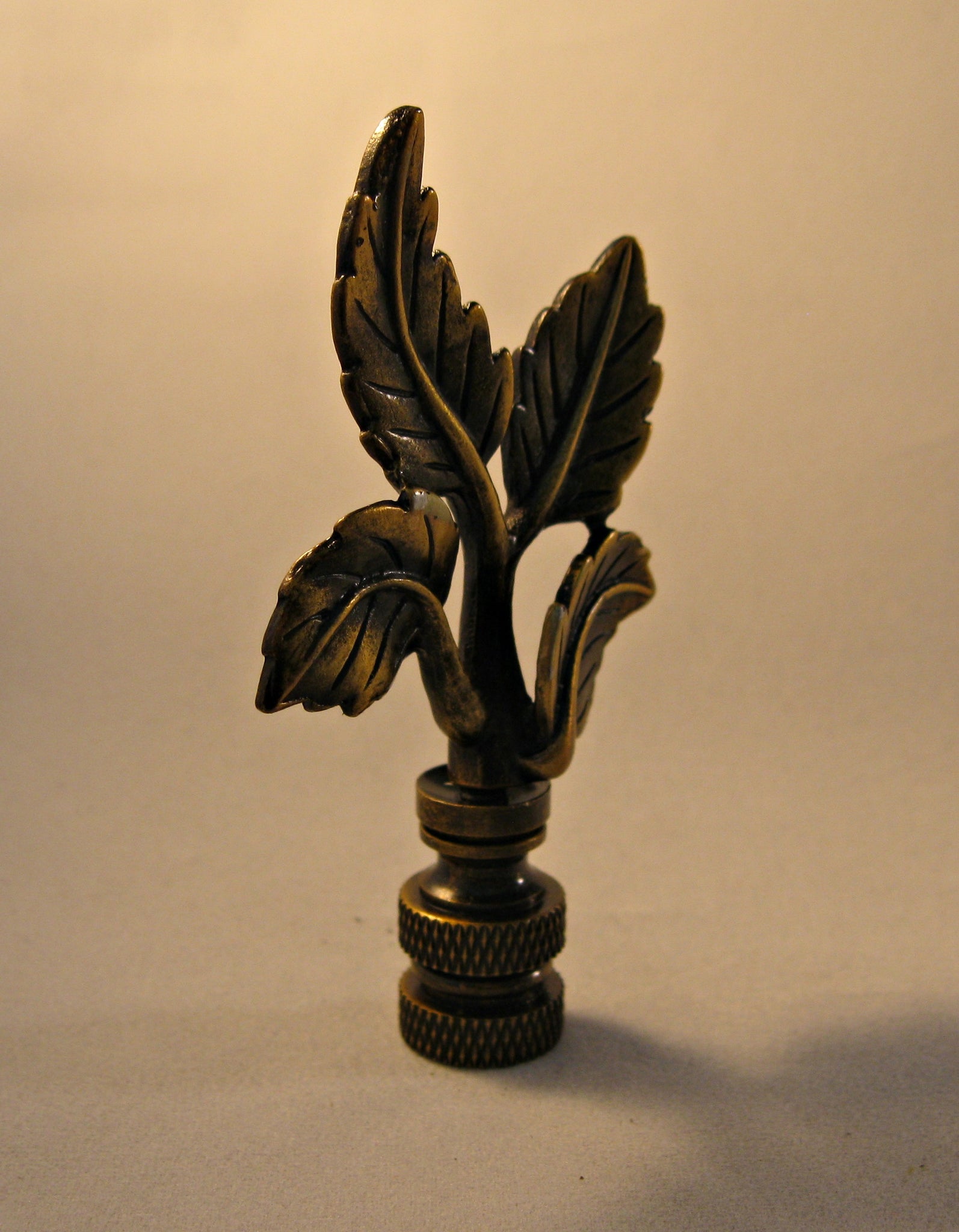 SPIRAL CONE Lamp Finial, Aged Brass Finish, Highly detailed metal