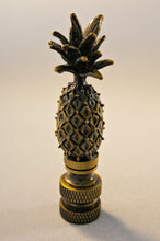 Load image into Gallery viewer, PINEAPPLE Lamp Finial, Aged Brass Finish, Highly detailed metal casting