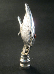 FISH Rhinestone Lamp Finial-Antique Silver Finish