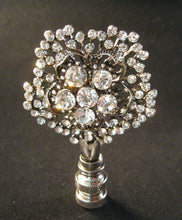 Load image into Gallery viewer, RHINESTONE FLOWER-Lamp Finial-Antique Silver Finish