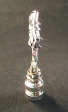 Load image into Gallery viewer, RHINESTONE FLOWER Lamp Finial-Small-Antique Silver Finish