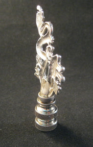 CHINESE DRAGON Cast Metal Lamp Finial-Antique Silver Finish