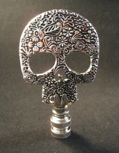 Load image into Gallery viewer, SKULL Cast Alloy Lamp Finial-Antique Silver Finish