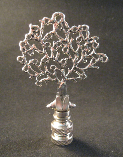 TREE Cast Metal Lamp Finial-Antique Silver Finish