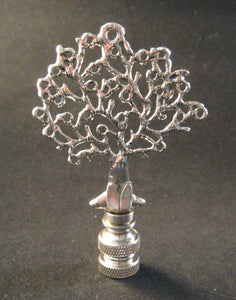 TREE Cast Metal Lamp Finial-Antique Silver Finish