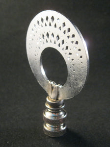 CROWN MEDALLION Cast Metal Lamp Finial-Antique Silver Finish