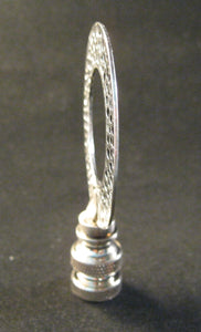 PERFORATED DISK Cast Metal Lamp Finial-Antique Silver Finish