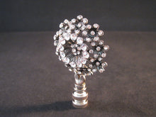 Load image into Gallery viewer, RHINESTONE FLOWER-B Lamp Finial-Antique Silver Finish