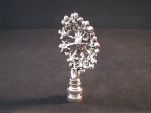 RHINESTONE FLOWER-B Lamp Finial-Antique Silver Finish