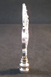 RHINESTONE FLEUR DE LIS Lamp Finial-Antique Silver Finish