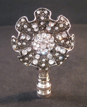 Load image into Gallery viewer, RHINESTONE BLOSSOM Lamp Finial-Antique Silver Finish