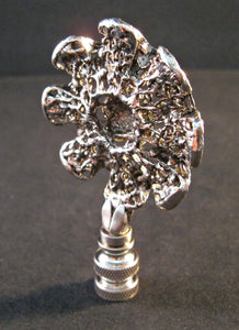RHINESTONE BLOSSOM Lamp Finial-Antique Silver Finish