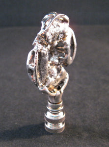RHINESTONE FLOWER CREST Lamp Finial-Antique Silver Finish