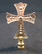 Load image into Gallery viewer, PATONCE CROSS AB Rhinestone Lamp Finial-Gold, Polished Brass Base