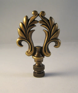 ORNAMENTAL LOOP Lamp Finial, Aged Brass or Polished Brass Finish, Highly detailed metal casting (1-Pc.)