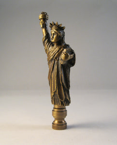 STATUE OF LIBERTY Lamp Finial, Aged Brass Finish, Highly detailed metal casting