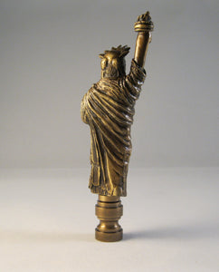 STATUE OF LIBERTY Lamp Finial, Aged Brass Finish, Highly detailed metal casting