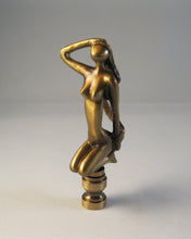 Load image into Gallery viewer, MODERN WOMAN Lamp Finial, Aged Brass Finish, Highly detailed metal casting