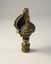 Load image into Gallery viewer, CAST SEA SHELL Lamp Finial, Aged Brass Finish, Highly detailed metal casting