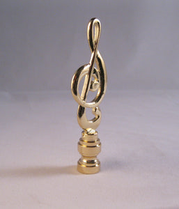 MUSIC STAFF Lamp Finial-Polished Brass Finish, Highly detailed metal casting