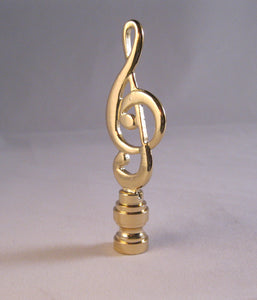 MUSIC STAFF Lamp Finial-Polished Brass Finish, Highly detailed metal casting