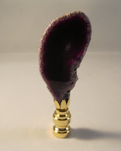 Load image into Gallery viewer, PURPLE/AMETHYST Agate Lamp Finial  With Polished Brass Base