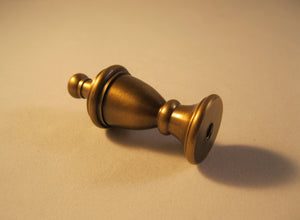 MODERN URN Lamp Finial, Aged Brass Finish, Machined