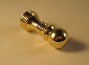 BALL ON BASE Machined Metal Lamp Finial-Polished Brass Finish