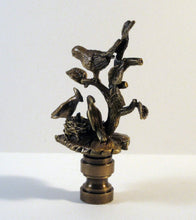 Load image into Gallery viewer, BIRDS IN BRANCHES Lamp Finial-Aged Brass Finish, Highly detailed metal casting
