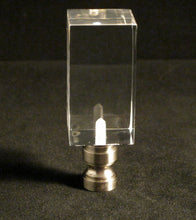 Load image into Gallery viewer, ACRYLIC RECTANGULAR CUBE W/POLISHED NICKEL BASE Lamp Finial-Clear, Transitional