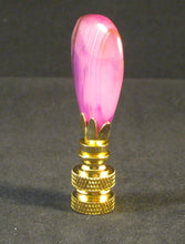Load image into Gallery viewer, FUCHSIA/VIOLET AGATE Stone Lamp Finial with PB, SN or AB Base (1-PC.)