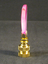 Load image into Gallery viewer, FUCHSIA/VIOLET AGATE Stone Lamp Finial with PB, SN or AB Base (1-PC.)