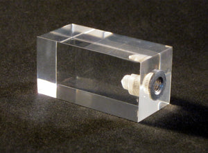ACRYLIC RECTANGULAR CUBE Lamp Finial-2"H-Clear, Transitional